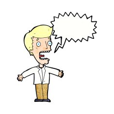 cartoon screaming man with speech bubble N11