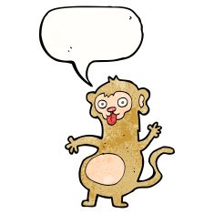 funny cartoon monkey with speech bubble N11