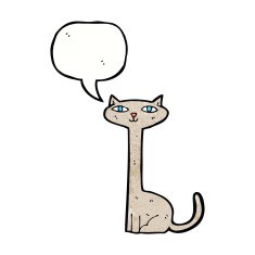 cartoon cat with speech bubble N45