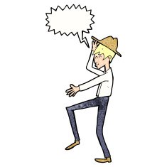 cartoon fashionable man with speech bubble N11