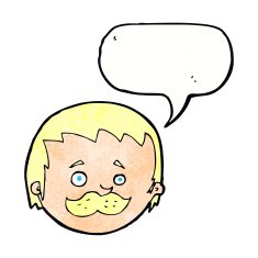 cartoon man with mustache speech bubble N98