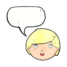 cartoon happy face with speech bubble N53