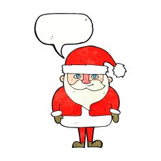 cartoon happy santa claus with speech bubble N32