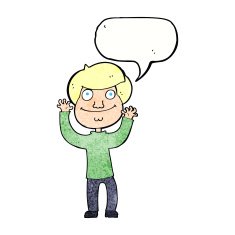 Cartoon happy boy with speech bubble N258