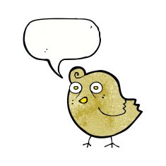 funny cartoon bird with speech bubble N142