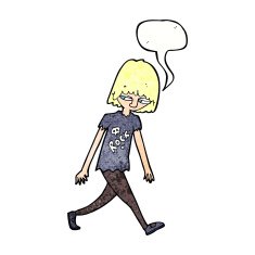 cartoon teenager with speech bubble N11