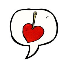 cartoon heart cherry with speech bubble N3