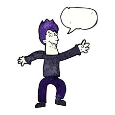 cartoon vampire with speech bubble N134