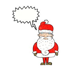 cartoon santa claus with speech bubble N216