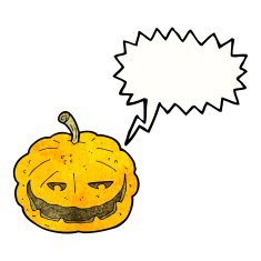 cartoon halloween pumpkin with speech bubble N19