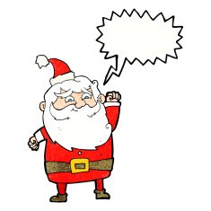 cartoon santa claus with speech bubble N217