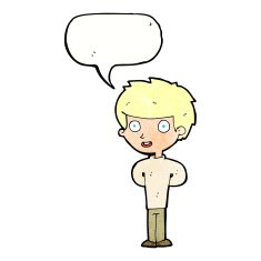 Cartoon happy boy with speech bubble N259