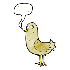 cartoon bird with speech bubble N297