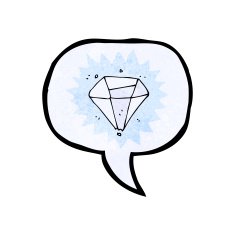 cartoon diamond with speech bubble N3