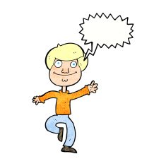 cartoon dancing man with speech bubble N21