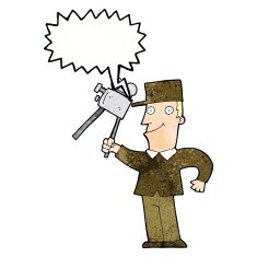 cartoon film maker with speech bubble N10