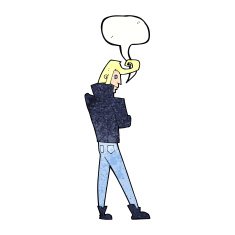 cartoon cool guy with speech bubble N11