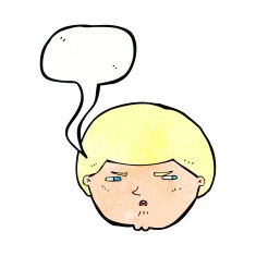 cartoon annoyed man with speech bubble N85