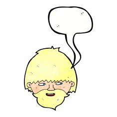 cartoon bearded man with speech bubble N52