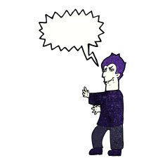 cartoon vampire with speech bubble N136