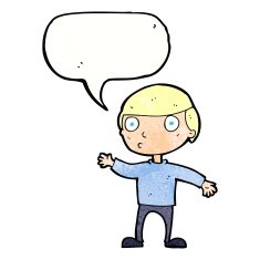 cartoon waving man with speech bubble N43