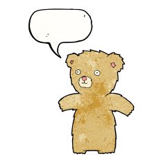 cute cartoon teddy bear with speech bubble N18