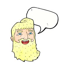 cartoon man with beard laughing speech bubble N10