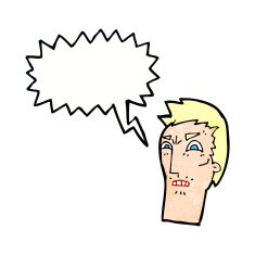 cartoon angry face with speech bubble N33