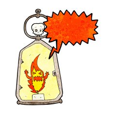 cartoon spooky lantern with speech bubble N10