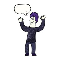 cartoon halloween vampire with speech bubble N22