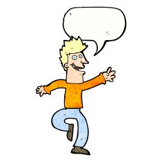 cartoon happy man with speech bubble N502