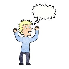 cartoon excited boy with speech bubble N156