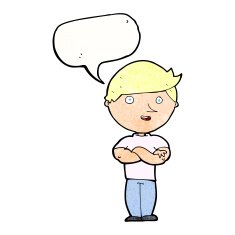 cartoon happy man with speech bubble N504