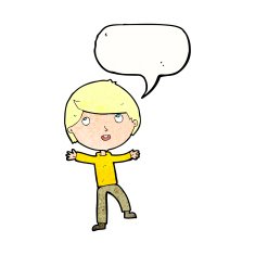 Cartoon happy boy with speech bubble N261