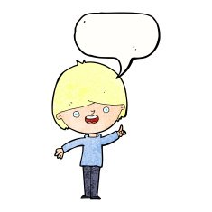 Cartoon happy boy with speech bubble N262