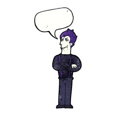 cartoon vampire with speech bubble N138