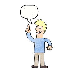cartoon man with great new idea speech bubble N11