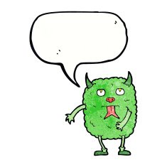 funny cartoon monster with speech bubble N31