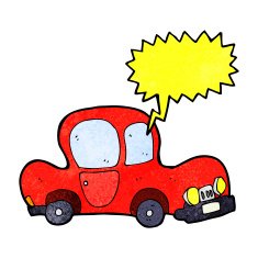 cartoon car with speech bubble N42