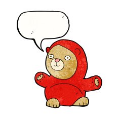 cartoon teddy bear with speech bubble N166