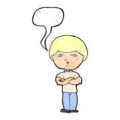 cartoon grumpy man with speech bubble N22