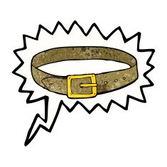 cartoon leather belt with speech bubble N5