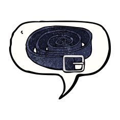 cartoon leather belt with speech bubble N6