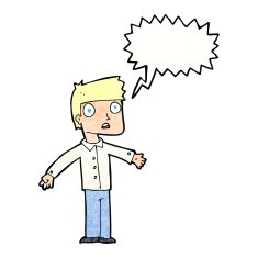 cartoon shocked man with speech bubble N118