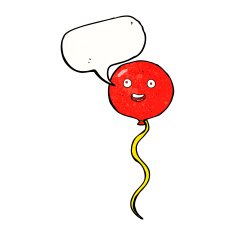 cartoon party balloon with speech bubble N3