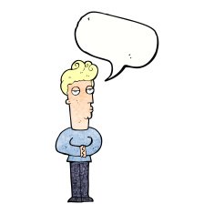cartoon arrogant man with speech bubble N11