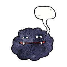 cartoon vampire cloud with speech bubble N7