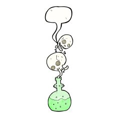 cartoon potion with speech bubble N3