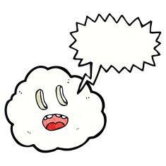 cartoon spooky cloud with speech bubble N11