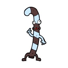 comic cartoon dancing christmas candy cane N5